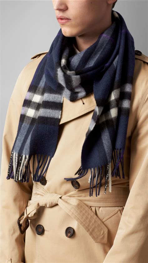 burberry giant check cashmere scarf blue|Burberry scarf 50 cashmere wool.